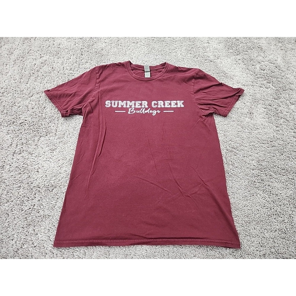 Gildan T-Shirt Mens M Maroon Summer Creek Bulldogs Graphic Cotton Tee